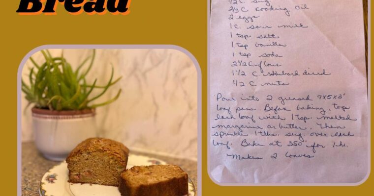 Cooking Vintage Recipes: Rhubarb Quick Bread